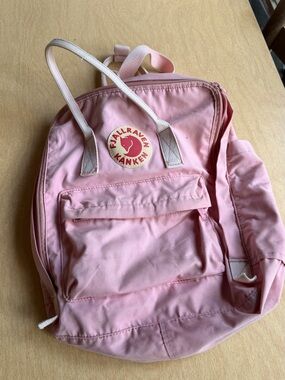Fjallraven pink small backpack soft material.